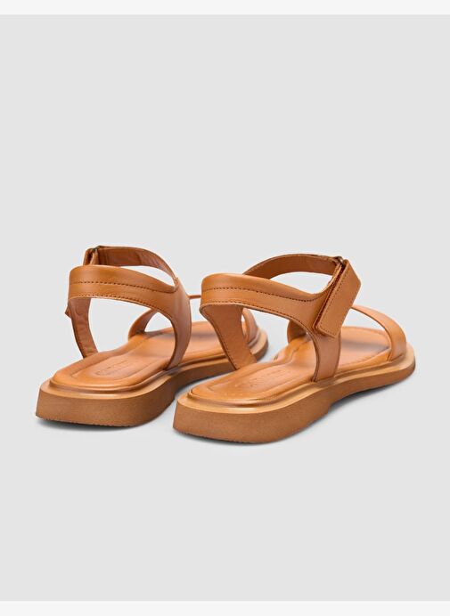 %100 Hakiki Deri Taba Kadın Sandalet - Görsel 4