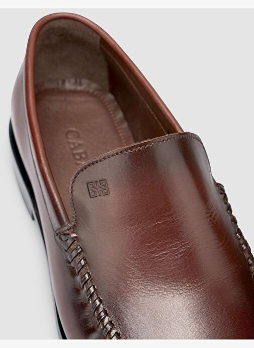 %100 Hakiki Deri Kahverengi Erkek Klasik Ayakkabı - Görsel 7