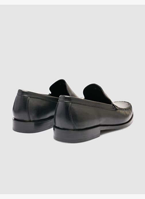 %100 Hakiki Deri Siyah Erkek Dikişli Klasik Ayakkabı - Görsel 4