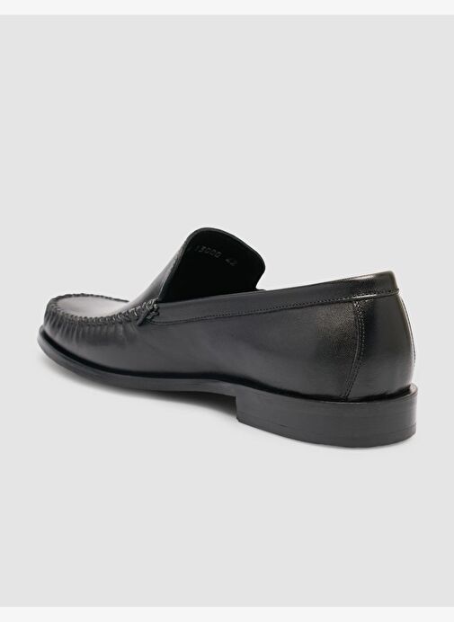 %100 Hakiki Deri Siyah Erkek Dikişli Klasik Ayakkabı - Görsel 6