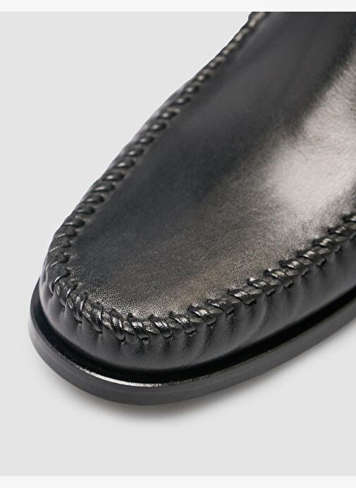 %100 Hakiki Deri Siyah Erkek Dikişli Klasik Ayakkabı - Görsel 8