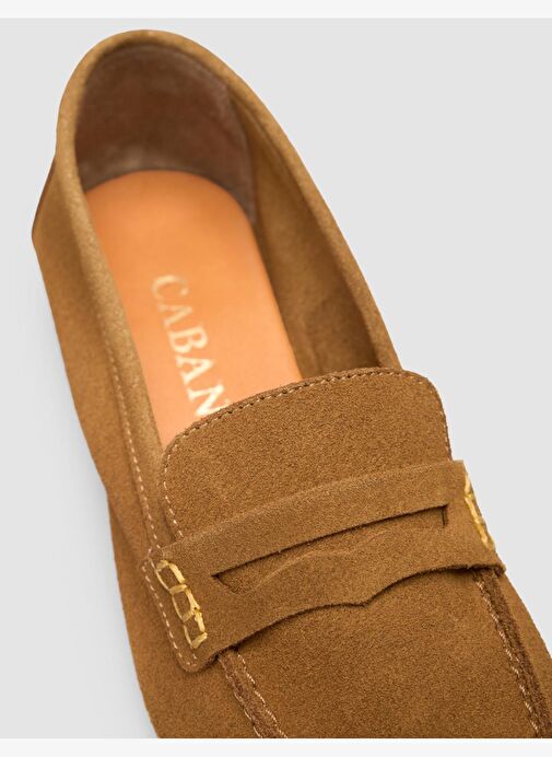 %100 Hakiki Deri Taba Süet Kadın Loafer - Görsel 7