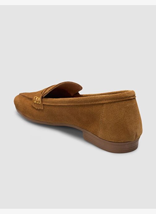 %100 Hakiki Deri Taba Süet Kadın Loafer - Görsel 6