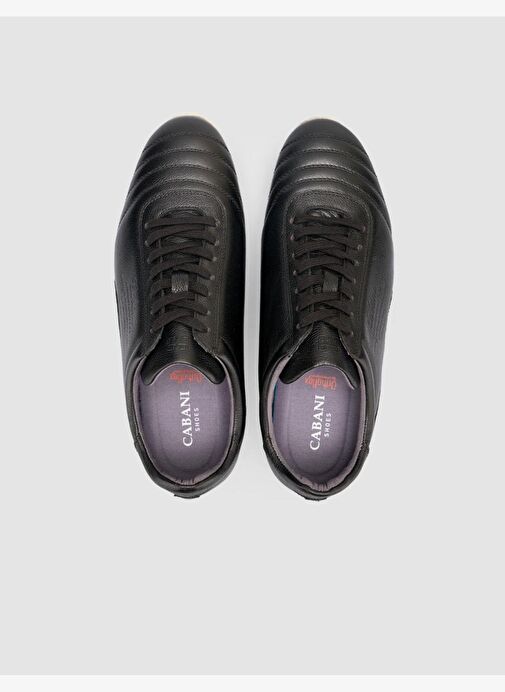 Cabani %100 Hakiki Deri Siyah Bağcıklı Halı Saha Ayakkabısı - Görsel 5