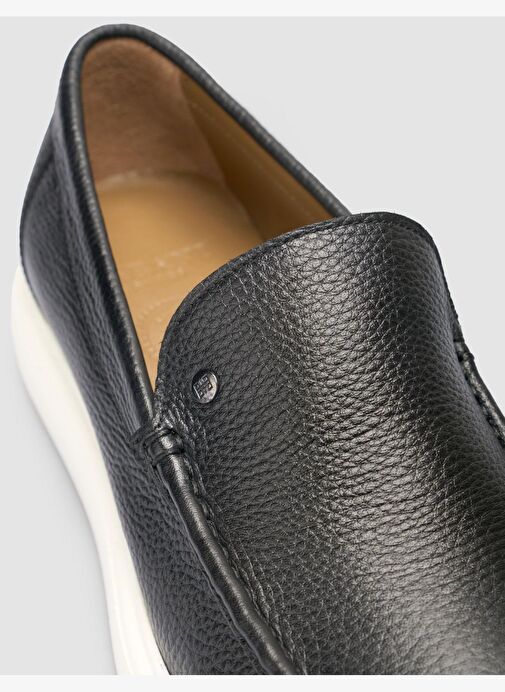 %100 Hakiki Deri Siyah Erkek Dokulu Günlük Ayakkabı - Görsel 7