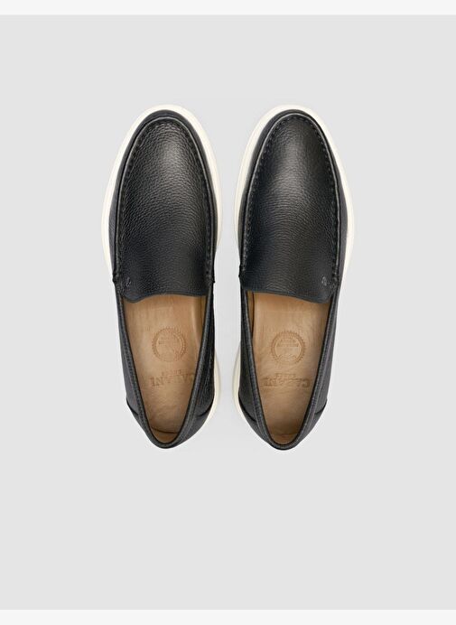 %100 Hakiki Deri Siyah Erkek Dokulu Günlük Ayakkabı - Görsel 5