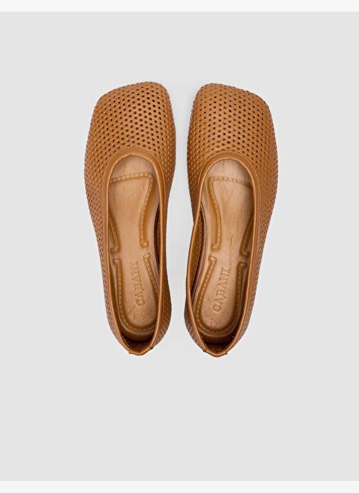 %100 Hakiki Deri Taba Delikli Kadın Babet - Görsel 5