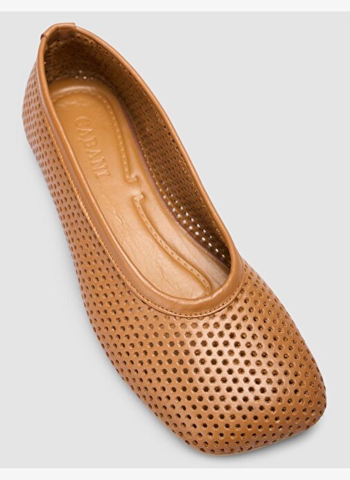 %100 Hakiki Deri Taba Delikli Kadın Babet - Görsel 7