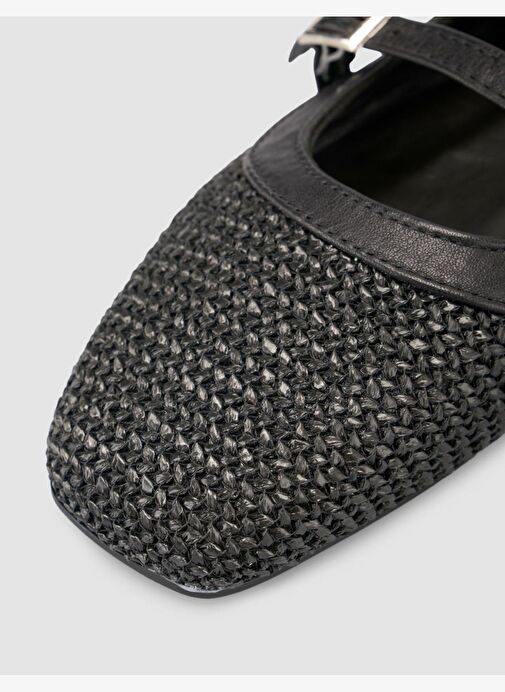 Hasır Siyah Kadın Babet - Görsel 8