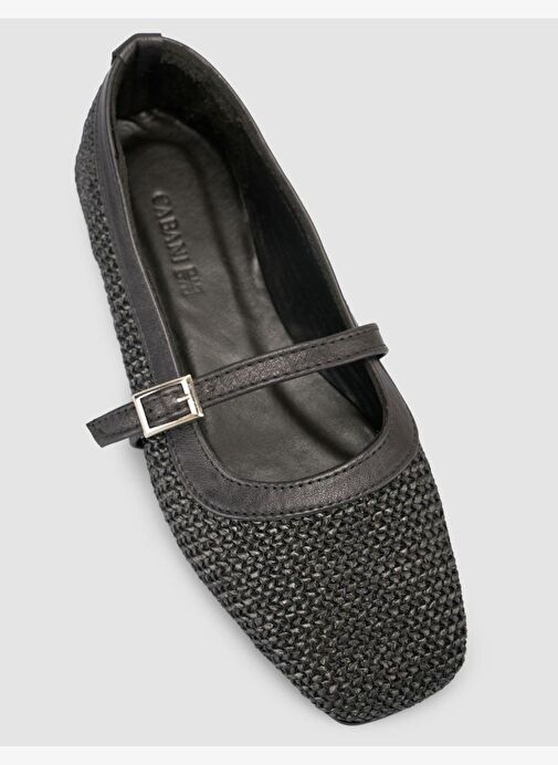 Hasır Siyah Kadın Babet - Görsel 7