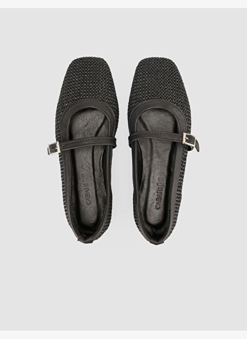 Hasır Siyah Kadın Babet - Görsel 5