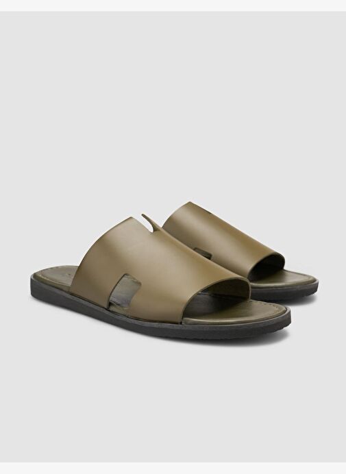 %100 Hakiki Deri Haki Erkek Terlik - Görsel 3