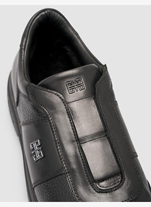 Cabani Hakiki Deri Kürklü Siyah Erkek Spor Ayakkabı - Görsel 3