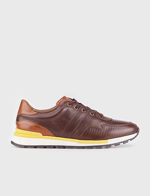 Cabani Ayakkabı Kahverengi Erkek Deri Sneaker 14322 - Görsel 2