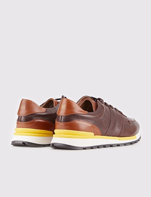 Cabani Ayakkabı Kahverengi Erkek Deri Sneaker 14322 - Görsel 4