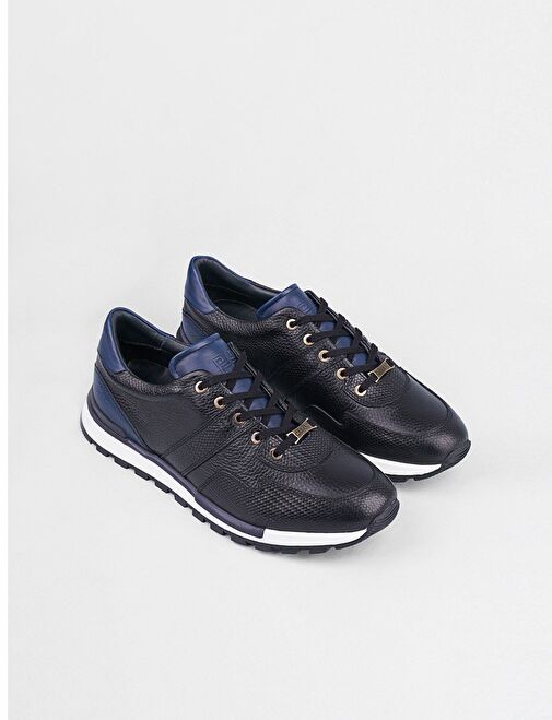 Cabani Ayakkabı Siyah-Lacivert Erkek Deri Sneaker 14320 - Görsel 3