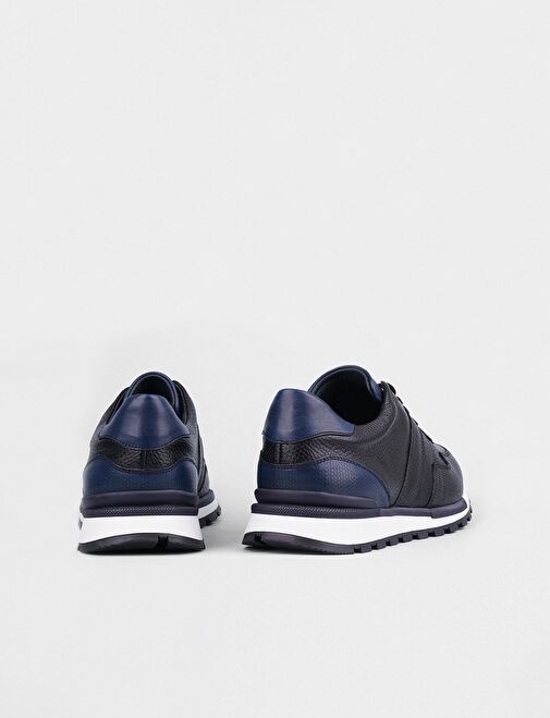 Cabani Ayakkabı Siyah-Lacivert Erkek Deri Sneaker 14320 - Görsel 4