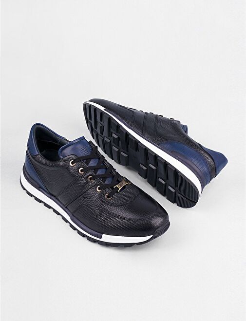 Cabani Ayakkabı Siyah-Lacivert Erkek Deri Sneaker 14320 - Görsel 5