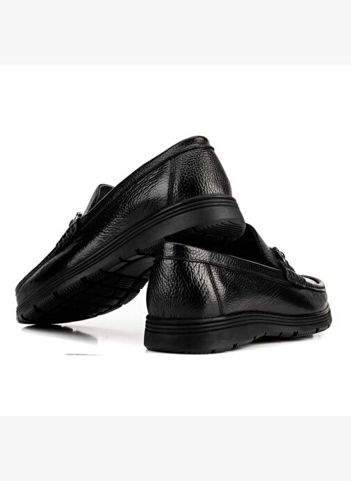 Cabani Hakiki Deri Siyah Tokalı Erkek Günlük Ayakkabı - Görsel 5