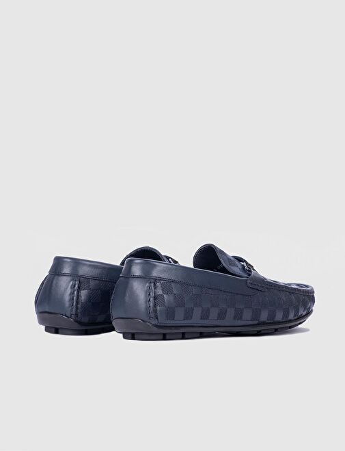 Hakiki Deri Lacivert Erkek Loafer - Görsel 4
