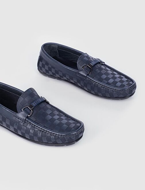 Hakiki Deri Lacivert Erkek Loafer - Görsel 5