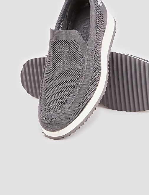 Triko Gri Erkek Hazır Tabanlı Günlük Ayakkabı - Görsel 5