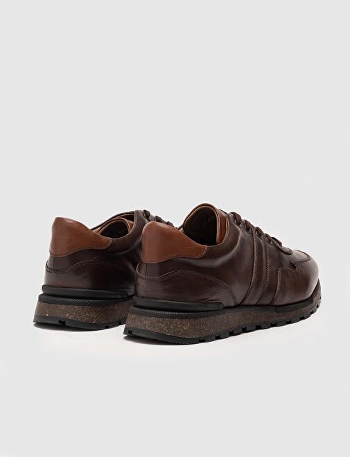 Hakiki Deri Kahverengi Bağcıklı Erkek Günlük Ayakkabı - Görsel 4