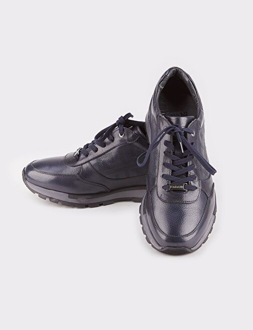 Deri Kaplamalı Lacivert Bağcıklı Erkek Günlük Ayakkabı - Görsel 5