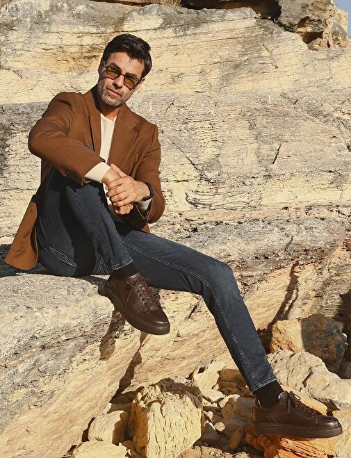 Cabani Ayakkabı Kahverengi Erkek Deri Sneaker 25586 - Görsel 6