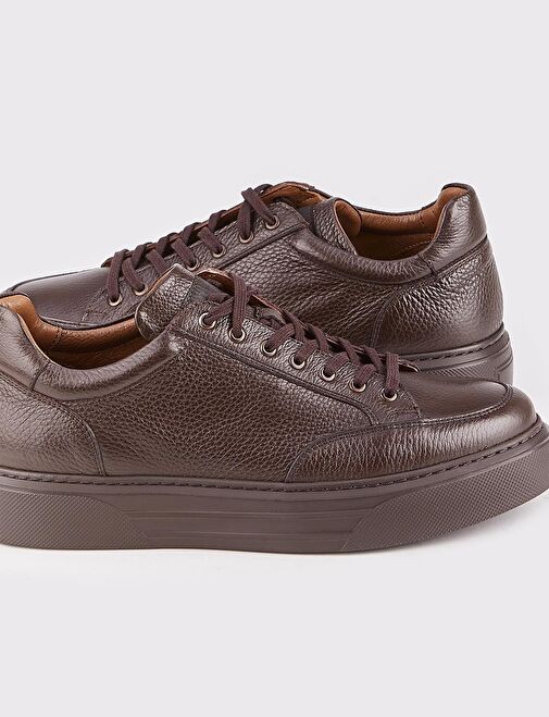 Cabani Ayakkabı Kahverengi Erkek Deri Sneaker 25586 - Görsel 5