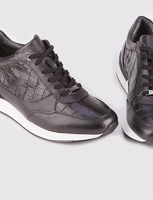 Cabani Ayakkabı Siyah Erkek Deri Sneaker 115274 - Görsel 5