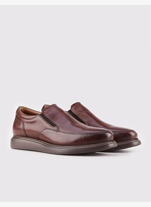 Hakiki Deri Kahverengi Erkek Günlük Ayakkabı - Görsel 3
