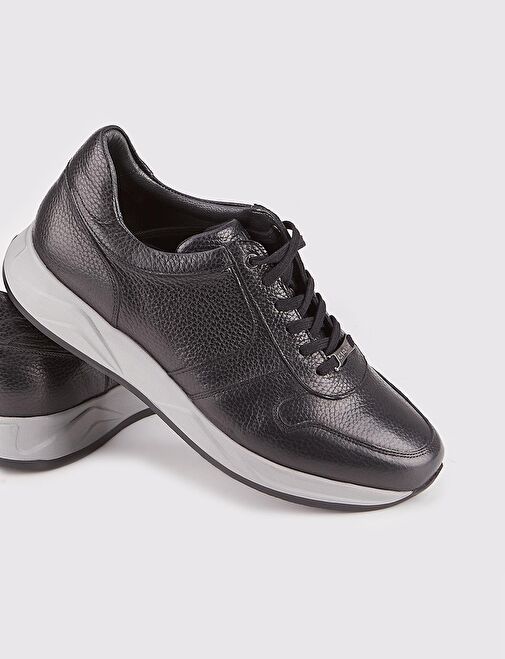 Siyah Bağcıklı Sneaker Erkek Spor Ayakkabı - Görsel 5