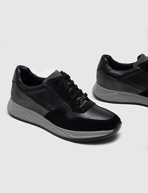 Cabani Ayakkabı Gri-Siyah Erkek Sneaker 25582 - Görsel 5