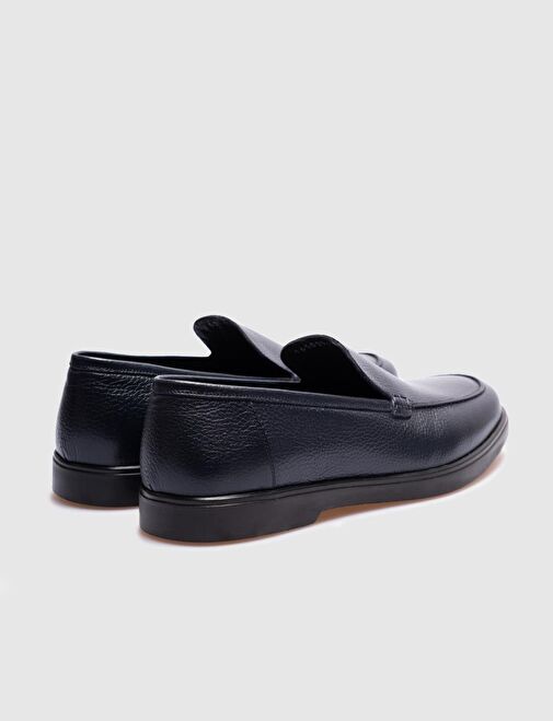 Hakiki Deri Lacivert Erkek Günlük Ayakkabı - Görsel 4