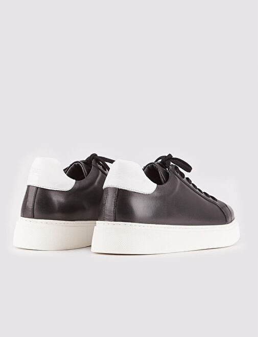 Cabani Ayakkabı Siyah-Beyaz Erkek Deri Sneaker 115822R - Görsel 4