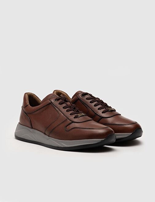 Cabani Ayakkabı Taba Erkek Deri Sneaker 25632 - Görsel 4