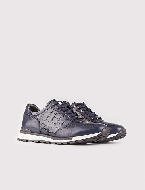 Cabani Ayakkabı Lacivert Erkek Deri Sneaker 25554 - Görsel 4