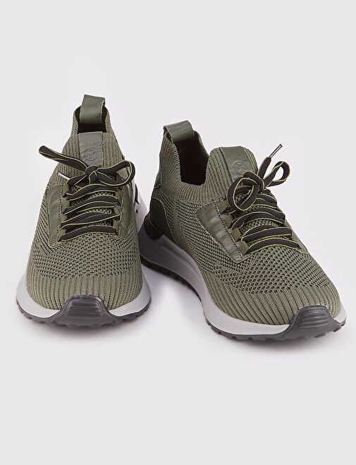Triko Haki Bağcıklı Erkek Spor Ayakkabı - Görsel 5