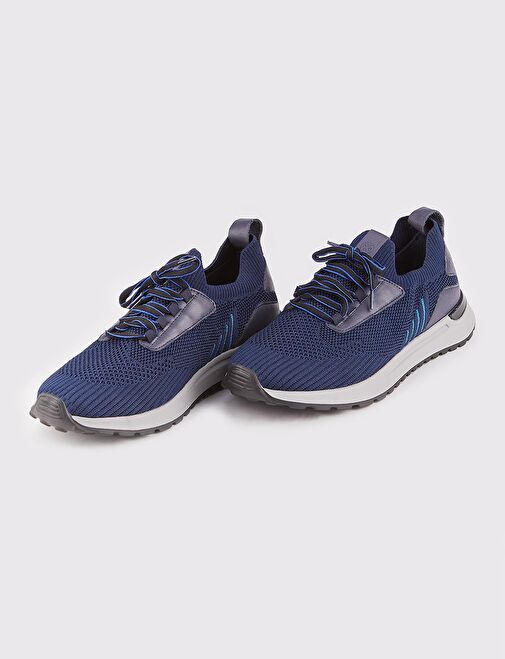 Triko Örme Lacivert Bağcıklı Erkek Spor Ayakkabı - Görsel 5