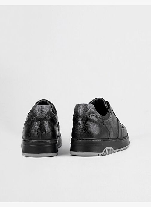 Hakiki Deri Siyah Berlin Bağcıklı Erkek Spor Ayakkabı - Görsel 4