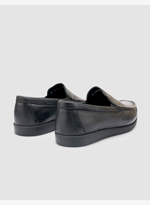 %100 Hakiki Deri Siyah Erkek Günlük Ayakkabı - Görsel 4