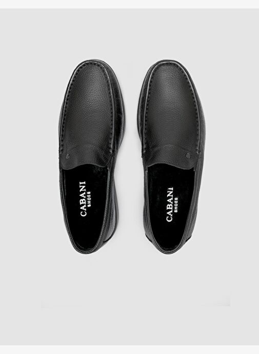 %100 Hakiki Deri Siyah Erkek Günlük Ayakkabı - Görsel 5