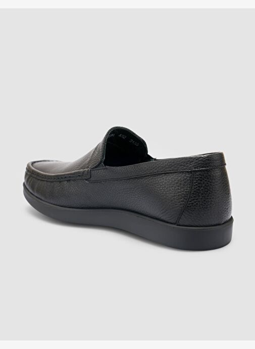 %100 Hakiki Deri Siyah Erkek Günlük Ayakkabı - Görsel 6