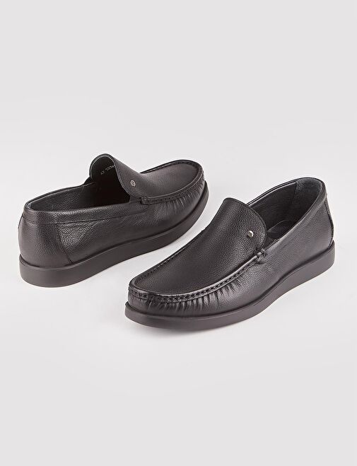 Hakiki Deri Erkek Siyah Sneaker Günlük Ayakkabı - Görsel 5