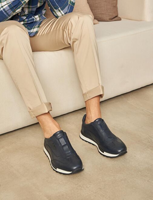 Cabani Ayakkabı Lacivert Erkek Deri Sneaker 26219 - Görsel 5
