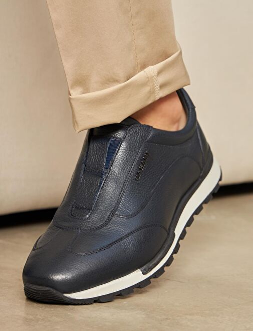 Cabani Ayakkabı Lacivert Erkek Deri Sneaker 26219 - Görsel 4