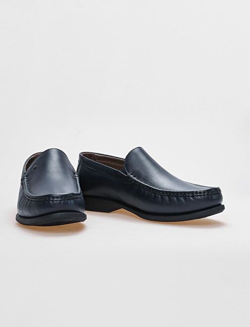 Hakiki Deri Lacivert Erkek Günlük Ayakkabı - Görsel 5