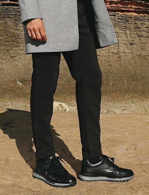 Cabani Ayakkabı Siyah Erkek Deri Sneaker 25875 - Görsel 6