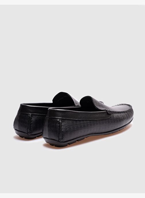 Erkek Hakiki Deri Yazlık Siyah Loafer Ayakkabı - Görsel 4